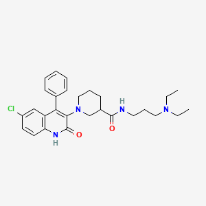 molecular formula C28H35ClN4O2 B10871623 1-(6-chloro-2-oxo-4-phenyl-1,2-dihydroquinolin-3-yl)-N-[3-(diethylamino)propyl]piperidine-3-carboxamide 