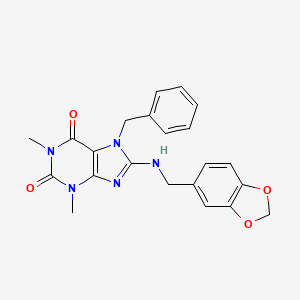 8-[(1,3-benzodioxol-5-ylmethyl)amino]-7-benzyl-1,3-dimethyl-3,7-dihydro-1H-purine-2,6-dione