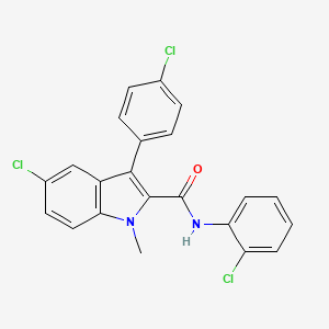 5-chloro-N-(2-chlorophenyl)-3-(4-chlorophenyl)-1-methyl-1H-indole-2-carboxamide