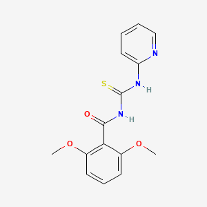 molecular formula C15H15N3O3S B10871663 2,6-dimethoxy-N-(pyridin-2-ylcarbamothioyl)benzamide 