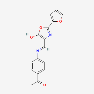 (4E)-4-{[(4-acetylphenyl)amino]methylidene}-2-(furan-2-yl)-1,3-oxazol-5(4H)-one