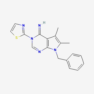 molecular formula C18H17N5S B10871670 7-benzyl-5,6-dimethyl-3-(1,3-thiazol-2-yl)-3,7-dihydro-4H-pyrrolo[2,3-d]pyrimidin-4-imine 