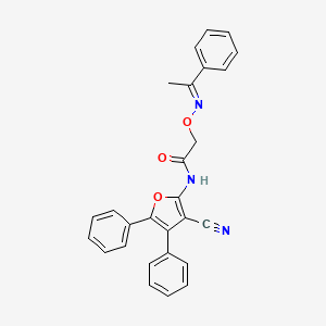 molecular formula C27H21N3O3 B10871680 N-(3-cyano-4,5-diphenylfuran-2-yl)-2-({[(1E)-1-phenylethylidene]amino}oxy)acetamide 