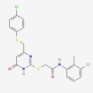 N-(3-chloro-2-methylphenyl)-2-[(4-{[(4-chlorophenyl)sulfanyl]methyl}-6-oxo-1,6-dihydropyrimidin-2-yl)sulfanyl]acetamide