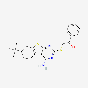 2-[(4-Amino-7-tert-butyl-5,6,7,8-tetrahydro[1]benzothieno[2,3-d]pyrimidin-2-yl)sulfanyl]-1-phenylethanone