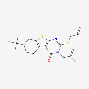 molecular formula C21H28N2OS2 B10871703 7-tert-butyl-3-(2-methylprop-2-en-1-yl)-2-(prop-2-en-1-ylsulfanyl)-5,6,7,8-tetrahydro[1]benzothieno[2,3-d]pyrimidin-4(3H)-one 