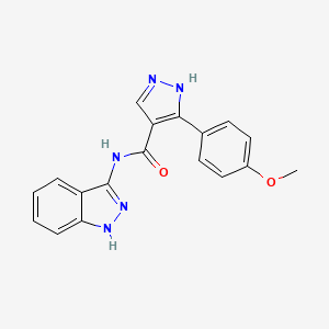 molecular formula C18H15N5O2 B10871711 N-(1H-indazol-3-yl)-5-(4-methoxyphenyl)-1H-pyrazole-4-carboxamide 