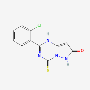 molecular formula C11H7ClN4OS B10871717 2-(2-chlorophenyl)-4-thioxo-3,4-dihydropyrazolo[1,5-a][1,3,5]triazin-7(6H)-one 