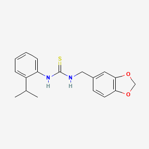 molecular formula C18H20N2O2S B10871724 1-(1,3-Benzodioxol-5-ylmethyl)-3-[2-(propan-2-yl)phenyl]thiourea 