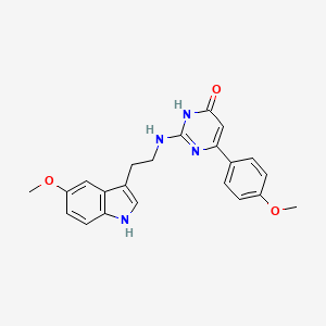 molecular formula C22H22N4O3 B10871734 2-{[2-(5-methoxy-1H-indol-3-yl)ethyl]amino}-6-(4-methoxyphenyl)pyrimidin-4-ol 