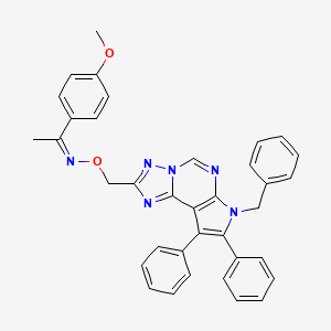 (1Z)-N-[(7-benzyl-8,9-diphenyl-7H-pyrrolo[3,2-e][1,2,4]triazolo[1,5-c]pyrimidin-2-yl)methoxy]-1-(4-methoxyphenyl)ethanimine