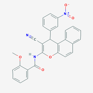 N-[2-cyano-1-(3-nitrophenyl)-1H-benzo[f]chromen-3-yl]-2-methoxybenzamide