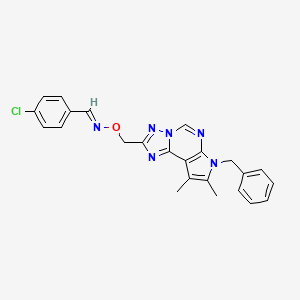 molecular formula C24H21ClN6O B10871751 (E)-N-[(7-benzyl-8,9-dimethyl-7H-pyrrolo[3,2-e][1,2,4]triazolo[1,5-c]pyrimidin-2-yl)methoxy]-1-(4-chlorophenyl)methanimine 