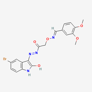 [1-(3,4-Dimethoxy-phenyl)-meth-(E)-ylideneaminooxy]-acetic acid [5-bromo-2-oxo-1,2-dihydro-indol-(3Z)-ylidene]-hydrazide