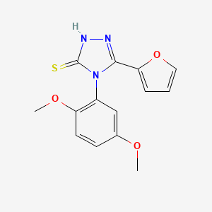 molecular formula C14H13N3O3S B10871764 4-(2,5-dimethoxyphenyl)-5-(furan-2-yl)-4H-1,2,4-triazole-3-thiol 