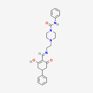 4-(2-{[(2,6-dioxo-4-phenylcyclohexylidene)methyl]amino}ethyl)-N-phenylpiperazine-1-carboxamide