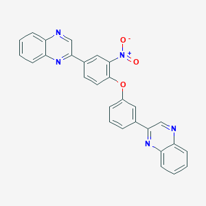 molecular formula C28H17N5O3 B10871782 2-{3-[2-Nitro-4-(quinoxalin-2-yl)phenoxy]phenyl}quinoxaline 