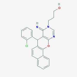 3-[7-(2-Chlorophenyl)-8-imino-7H-benzo[7,8]chromeno[2,3-D]pyrimidin-9(8H)-YL]-1-propanol