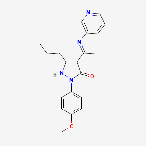 (4Z)-2-(4-methoxyphenyl)-5-propyl-4-[1-(pyridin-3-ylamino)ethylidene]-2,4-dihydro-3H-pyrazol-3-one