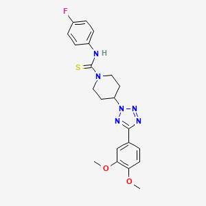 molecular formula C21H23FN6O2S B10871834 4-[5-(3,4-dimethoxyphenyl)-2H-tetrazol-2-yl]-N-(4-fluorophenyl)piperidine-1-carbothioamide 