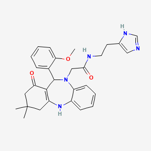 molecular formula C29H33N5O3 B10871867 N-[2-(1H-imidazol-4-yl)ethyl]-2-[11-(2-methoxyphenyl)-3,3-dimethyl-1-oxo-1,2,3,4,5,11-hexahydro-10H-dibenzo[b,e][1,4]diazepin-10-yl]acetamide 