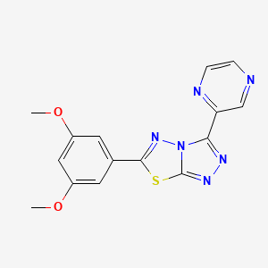 molecular formula C15H12N6O2S B10871878 6-(3,5-Dimethoxyphenyl)-3-(pyrazin-2-yl)[1,2,4]triazolo[3,4-b][1,3,4]thiadiazole 