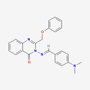 molecular formula C24H22N4O2 B10871888 3-({(E)-[4-(dimethylamino)phenyl]methylidene}amino)-2-(phenoxymethyl)quinazolin-4(3H)-one 