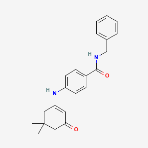 molecular formula C22H24N2O2 B10871892 N-Benzyl-4-[(5,5-dimethyl-3-oxo-1-cyclohexen-1-YL)amino]benzamide 