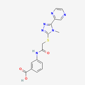 3-[({[4-methyl-5-(pyrazin-2-yl)-4H-1,2,4-triazol-3-yl]sulfanyl}acetyl)amino]benzoic acid