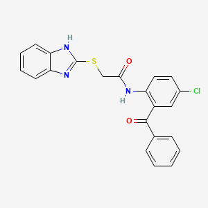 molecular formula C22H16ClN3O2S B10871895 2-(1H-benzimidazol-2-ylsulfanyl)-N-[4-chloro-2-(phenylcarbonyl)phenyl]acetamide 