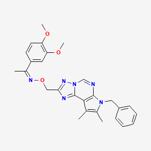 (1Z)-N-[(7-benzyl-8,9-dimethyl-7H-pyrrolo[3,2-e][1,2,4]triazolo[1,5-c]pyrimidin-2-yl)methoxy]-1-(3,4-dimethoxyphenyl)ethanimine