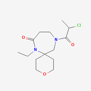 molecular formula C14H23ClN2O3 B10871919 11-(2-Chloropropanoyl)-7-ethyl-3-oxa-7,11-diazaspiro[5.6]dodecan-8-one 