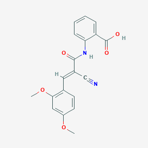 2-{[(2E)-2-cyano-3-(2,4-dimethoxyphenyl)prop-2-enoyl]amino}benzoic acid