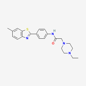 2-(4-ethylpiperazin-1-yl)-N-[4-(6-methyl-1,3-benzothiazol-2-yl)phenyl]acetamide