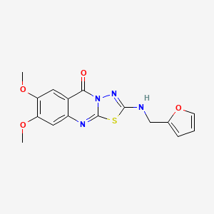 2-[(2-furylmethyl)amino]-7,8-dimethoxy-5H-[1,3,4]thiadiazolo[2,3-b]quinazolin-5-one