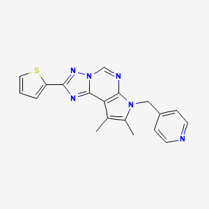 molecular formula C19H16N6S B10872002 8,9-Dimethyl-7-(4-pyridylmethyl)-2-(2-thienyl)-7H-pyrrolo[3,2-E][1,2,4]triazolo[1,5-C]pyrimidine 