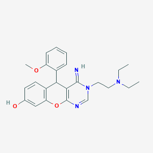 3-[2-(diethylamino)ethyl]-4-imino-5-(2-methoxyphenyl)-3,5-dihydro-4H-chromeno[2,3-d]pyrimidin-8-ol