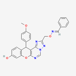 molecular formula C27H21N5O4 B10872030 12-(4-methoxyphenyl)-2-[({[(E)-phenylmethylidene]amino}oxy)methyl]-12H-chromeno[3,2-e][1,2,4]triazolo[1,5-c]pyrimidin-9-ol 