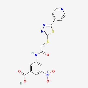 molecular formula C16H11N5O5S2 B10872047 3-Nitro-5-[({[5-(pyridin-4-yl)-1,3,4-thiadiazol-2-yl]sulfanyl}acetyl)amino]benzoic acid 