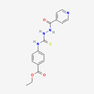 molecular formula C16H16N4O3S B10872062 Ethyl 4-({[2-(pyridin-4-ylcarbonyl)hydrazinyl]carbonothioyl}amino)benzoate 