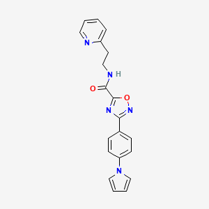 molecular formula C20H17N5O2 B10872068 N-[2-(pyridin-2-yl)ethyl]-3-[4-(1H-pyrrol-1-yl)phenyl]-1,2,4-oxadiazole-5-carboxamide 