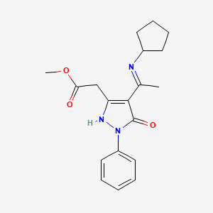 methyl {(4Z)-4-[1-(cyclopentylamino)ethylidene]-5-oxo-1-phenyl-4,5-dihydro-1H-pyrazol-3-yl}acetate