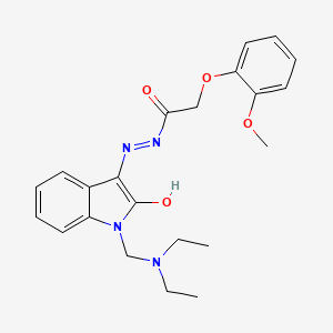 N'-{(3Z)-1-[(diethylamino)methyl]-2-oxo-1,2-dihydro-3H-indol-3-ylidene}-2-(2-methoxyphenoxy)acetohydrazide