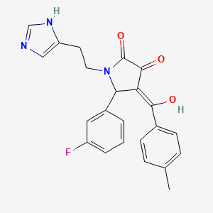 molecular formula C23H20FN3O3 B10872124 5-(3-fluorophenyl)-3-hydroxy-1-[2-(1H-imidazol-4-yl)ethyl]-4-[(4-methylphenyl)carbonyl]-1,5-dihydro-2H-pyrrol-2-one 