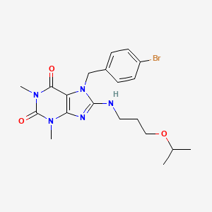 molecular formula C20H26BrN5O3 B10872168 7-(4-bromobenzyl)-8-[(3-isopropoxypropyl)amino]-1,3-dimethyl-3,7-dihydro-1H-purine-2,6-dione 