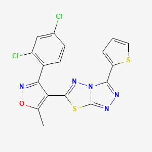 6-[3-(2,4-Dichlorophenyl)-5-methyl-1,2-oxazol-4-yl]-3-(thiophen-2-yl)[1,2,4]triazolo[3,4-b][1,3,4]thiadiazole