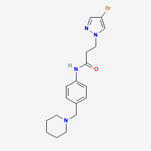 molecular formula C18H23BrN4O B10872170 4-Bromo-N-[4-(1-piperidinylmethyl)phenyl]-1H-pyrazole-1-propanamide CAS No. 1005598-80-0