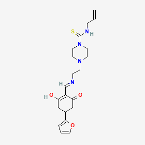 4-[2-[[4-(furan-2-yl)-2,6-dioxocyclohexylidene]methylamino]ethyl]-N-prop-2-enylpiperazine-1-carbothioamide