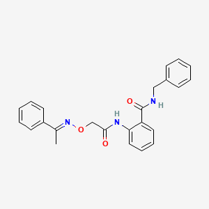 molecular formula C24H23N3O3 B10872182 N-benzyl-2-{[({[(1E)-1-phenylethylidene]amino}oxy)acetyl]amino}benzamide 