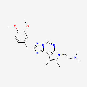 2-[2-(3,4-dimethoxybenzyl)-8,9-dimethyl-7H-pyrrolo[3,2-e][1,2,4]triazolo[1,5-c]pyrimidin-7-yl]-N,N-dimethylethanamine